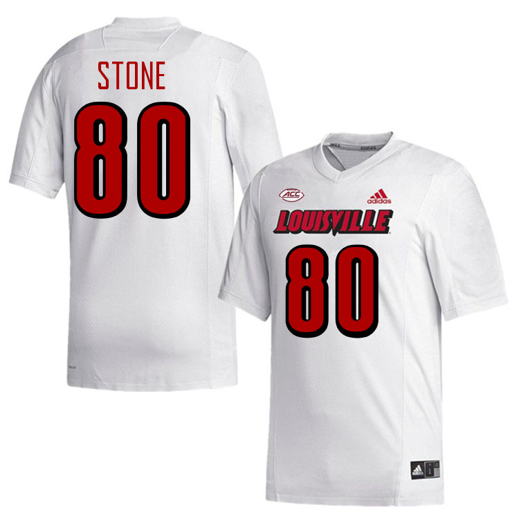Men #80 JoJo Stone Louisville Cardinals College Football Jerseys Stitched-White